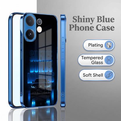 Vivo V60 5G Silence Build Monsters Blue Electroplated Glass Phone Back Case