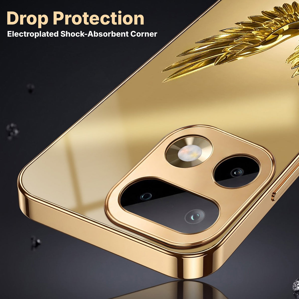 Realme 16 Pro+ 5G Golden Eagle Gold Electroplated Glass Phone Back Case