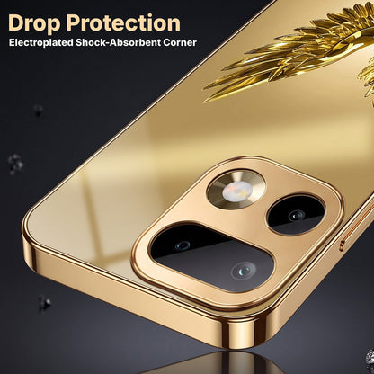 Realme 16 Pro+ 5G Golden Eagle Gold Electroplated Glass Phone Back Case