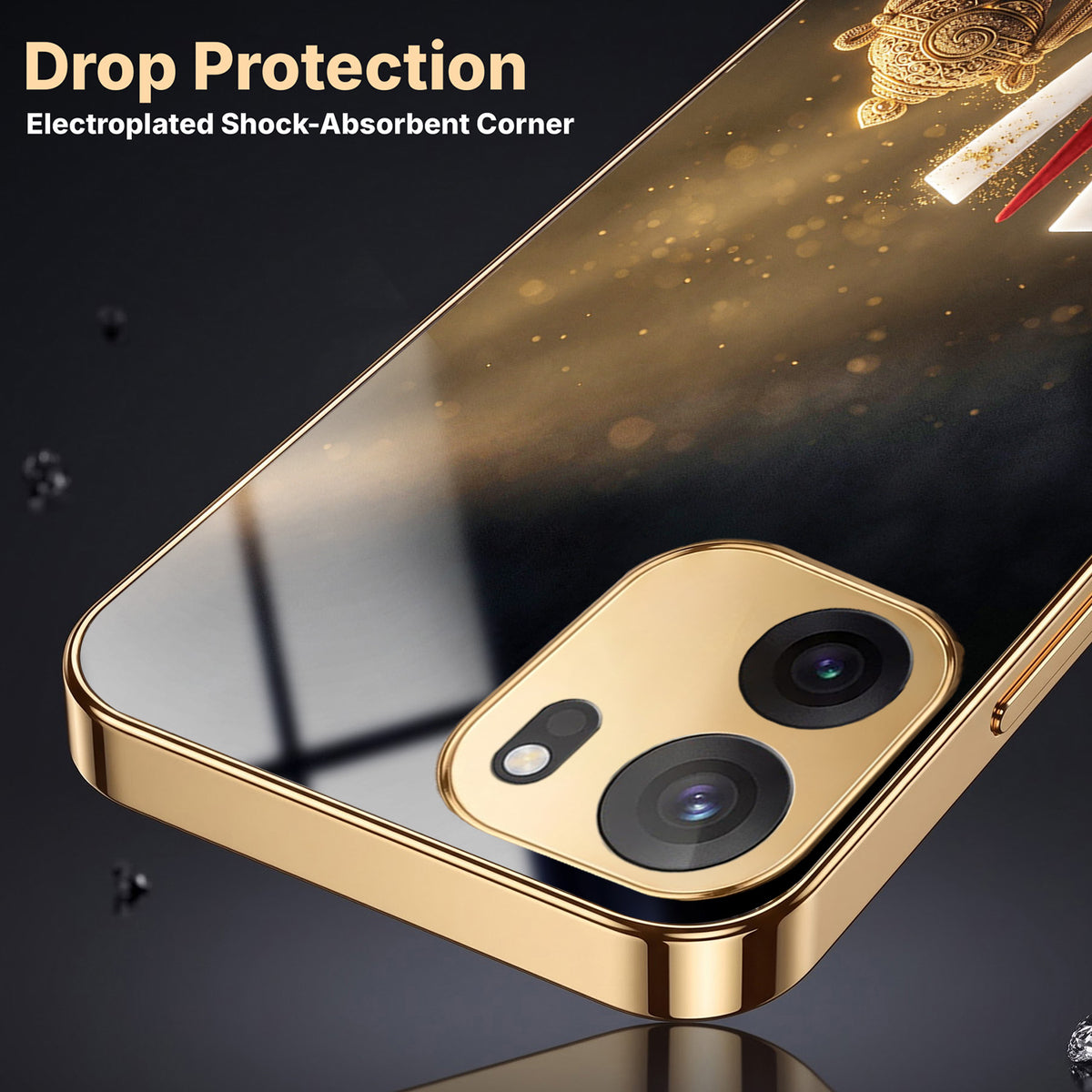 OnePlus Nord CE6 5G Royal Heritage Edition Gold Electroplated Glass Phone Back Case