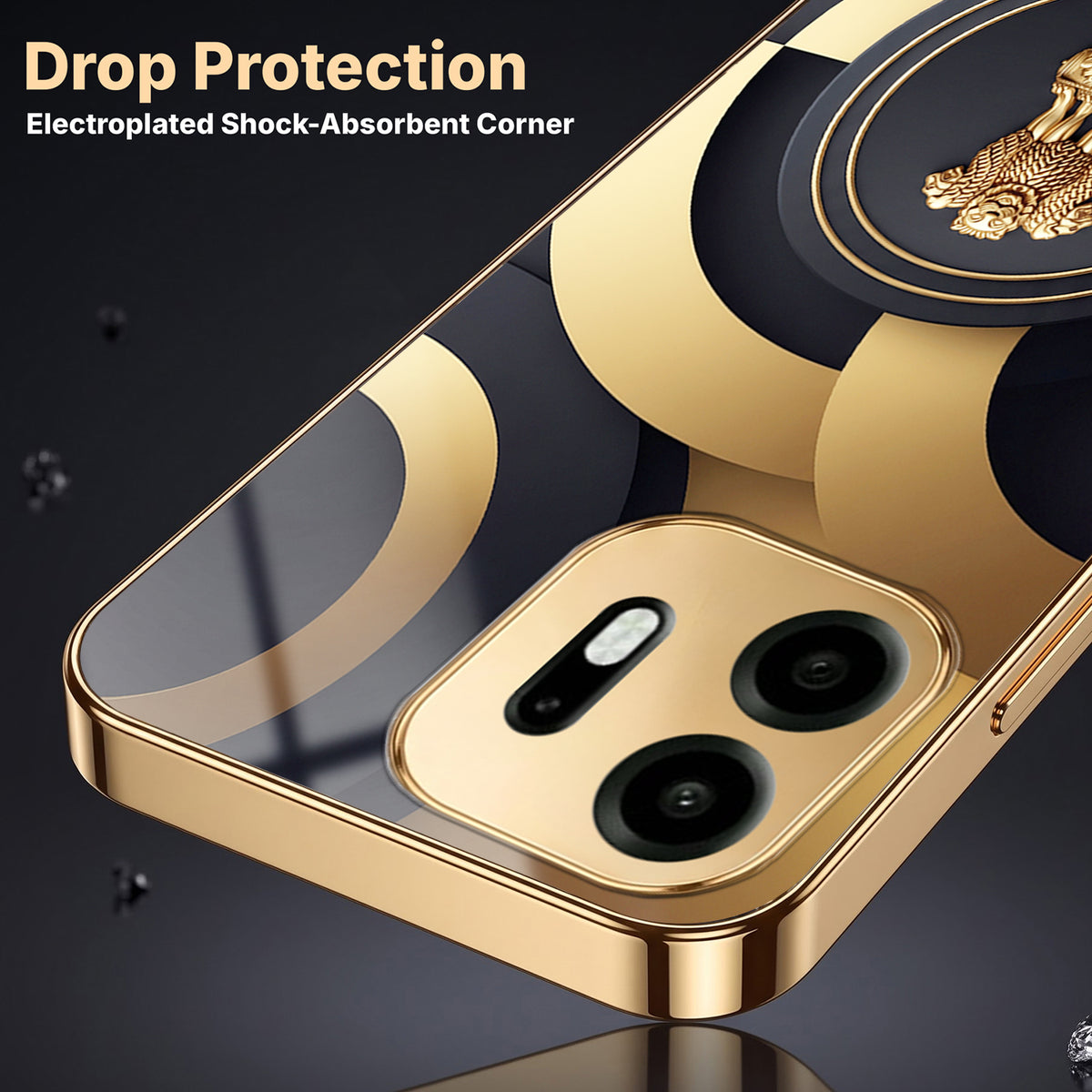 OnePlus N6 5G Royal Emblem Gold Electroplated Glass Phone Back Case