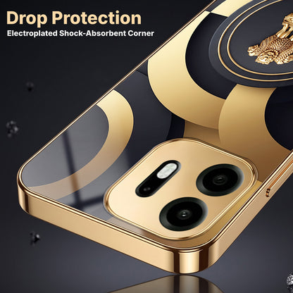 OnePlus N6 5G Royal Emblem Gold Electroplated Glass Phone Back Case