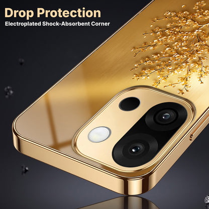 OnePlus 13s 5G Golden Tree Gold Electroplated Glass Phone Back Case