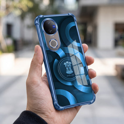 Vivo V50 5G Blue Emblem Airbags Printed Back Case
