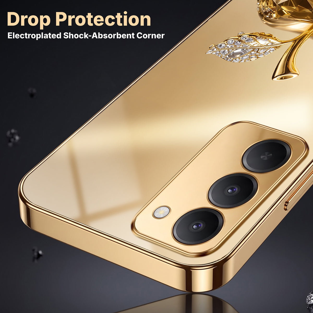 Redmi 15 5G Golden Apple Gold Electroplated Glass Phone Back Case