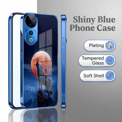 Vivo V40 Pro 5G Lunar Wolf Blue Electroplated Glass Phone Back Case