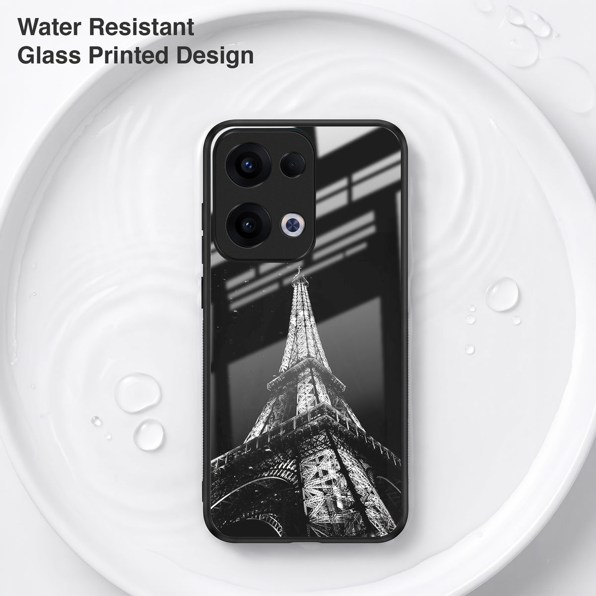 Oppo Reno 13 5G Premium Acrylic Shockproof Glass Back Case (Eiffel Tower)