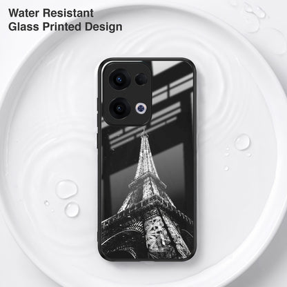 Oppo Reno 13 5G Premium Acrylic Shockproof Glass Back Case (Eiffel Tower)
