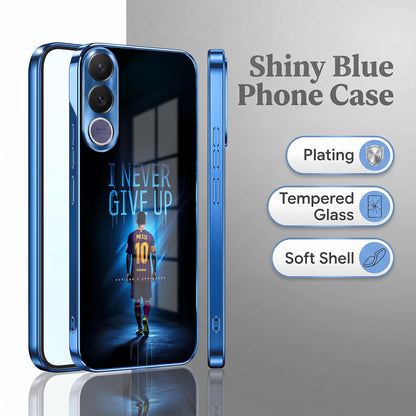 Vivo V70 FE 5G Naver Give Up Blue Electroplated Glass Phone Back Case