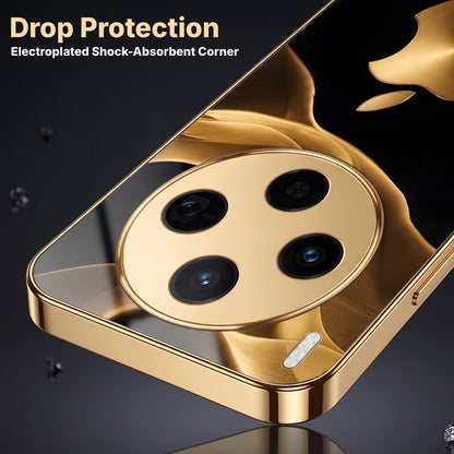 Vivo X300 5G Luxury Wave Gold Electroplated Glass Phone Back Case