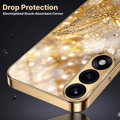 Oneplus Nord 5 5G Golden Butterfly Gold Electroplated Glass Phone Back Case