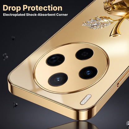 Vivo X300 5G Golden Apple Gold Electroplated Glass Phone Back Case