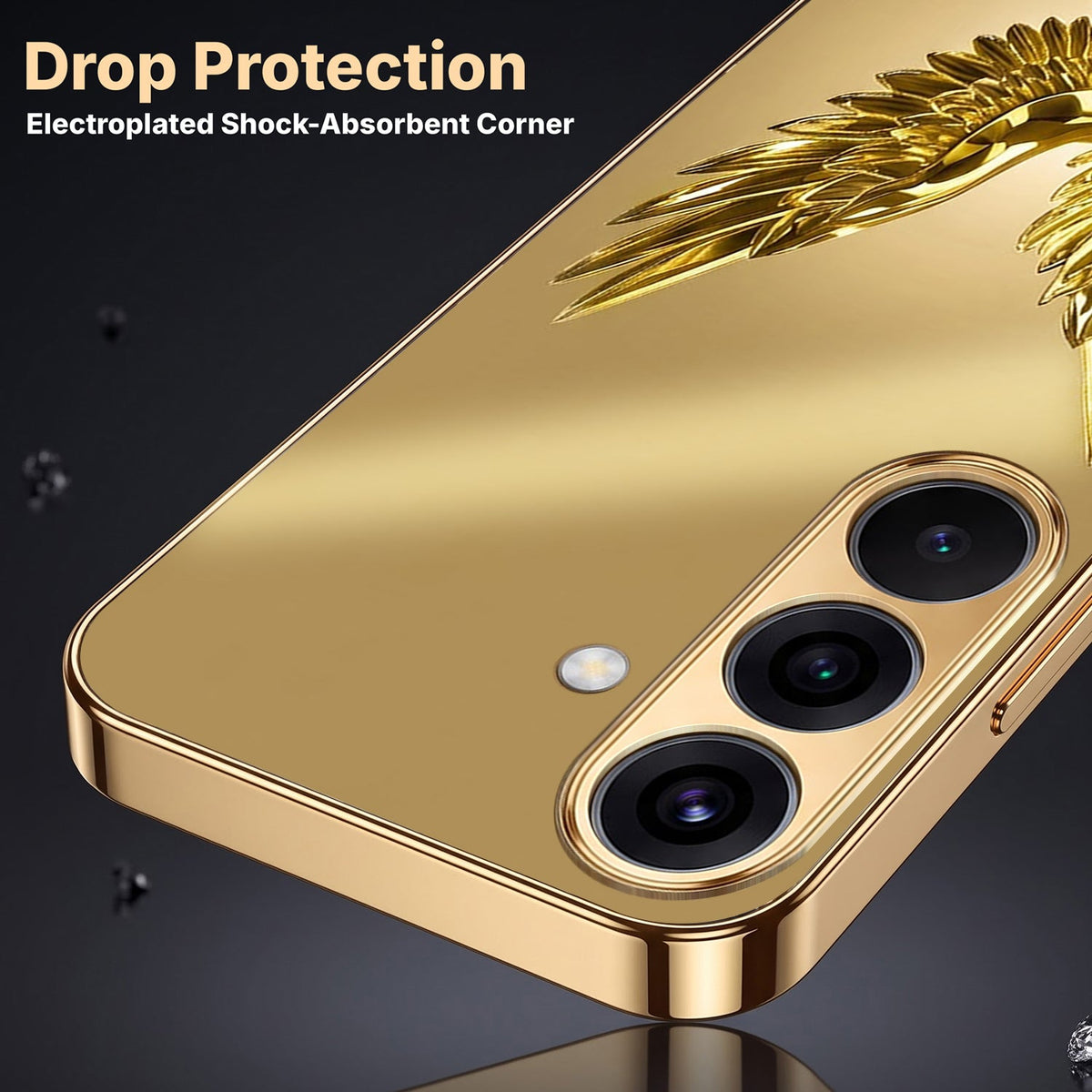 Samsung Galaxy A56 5G Golden Eagle Gold Electroplated Glass Phone Back Case