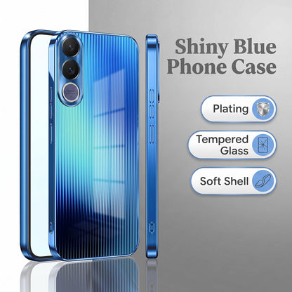 Vivo V70 FE 5G Aureon X1 Blue Electroplated Glass Phone Back Case