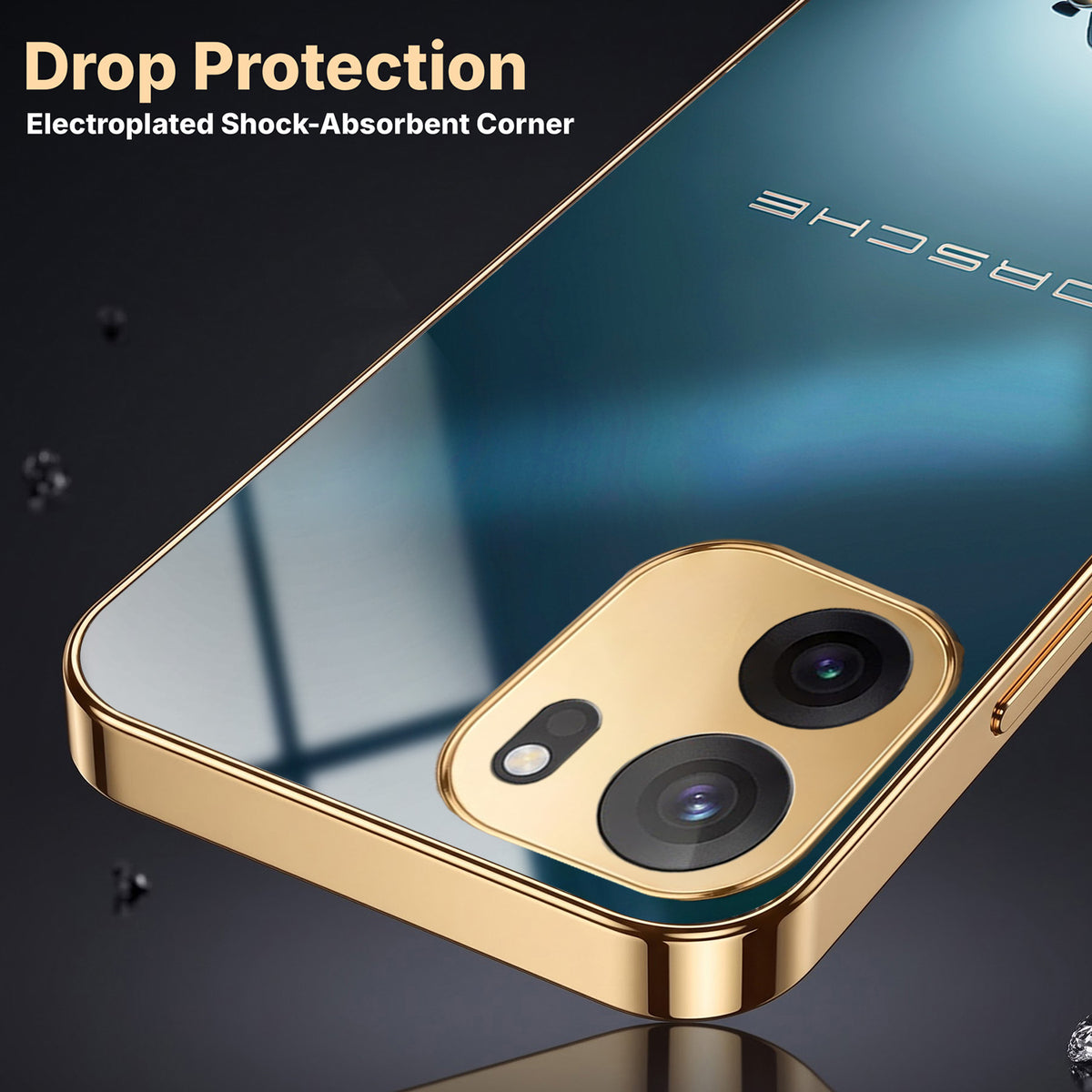 OnePlus Nord CE6 5G Porsche Luxury Gold Electroplated Glass Phone Back Case
