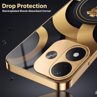 Redmi Note 17 5G Royal Emblem Gold Electroplated Glass Phone Back Case