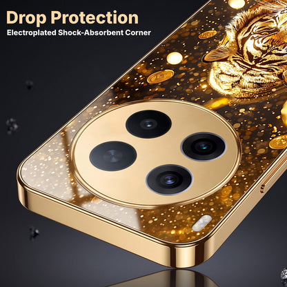 Vivo X300 Pro 5G Luxury Tiger Gold Electroplated Glass Phone Back Case