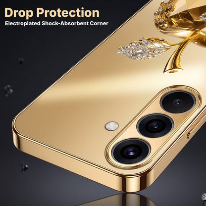 Samsung Galaxy A36 5G Golden Apple Gold Electroplated Glass Phone Back Case