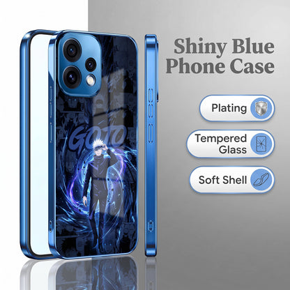 Oppo Reno 15 5G Jujutsu Kaisen Blue Electroplated Glass Phone Back Case