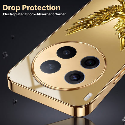 Vivo X300 Pro 5G Golden Eagle Gold Electroplated Glass Phone Back Case