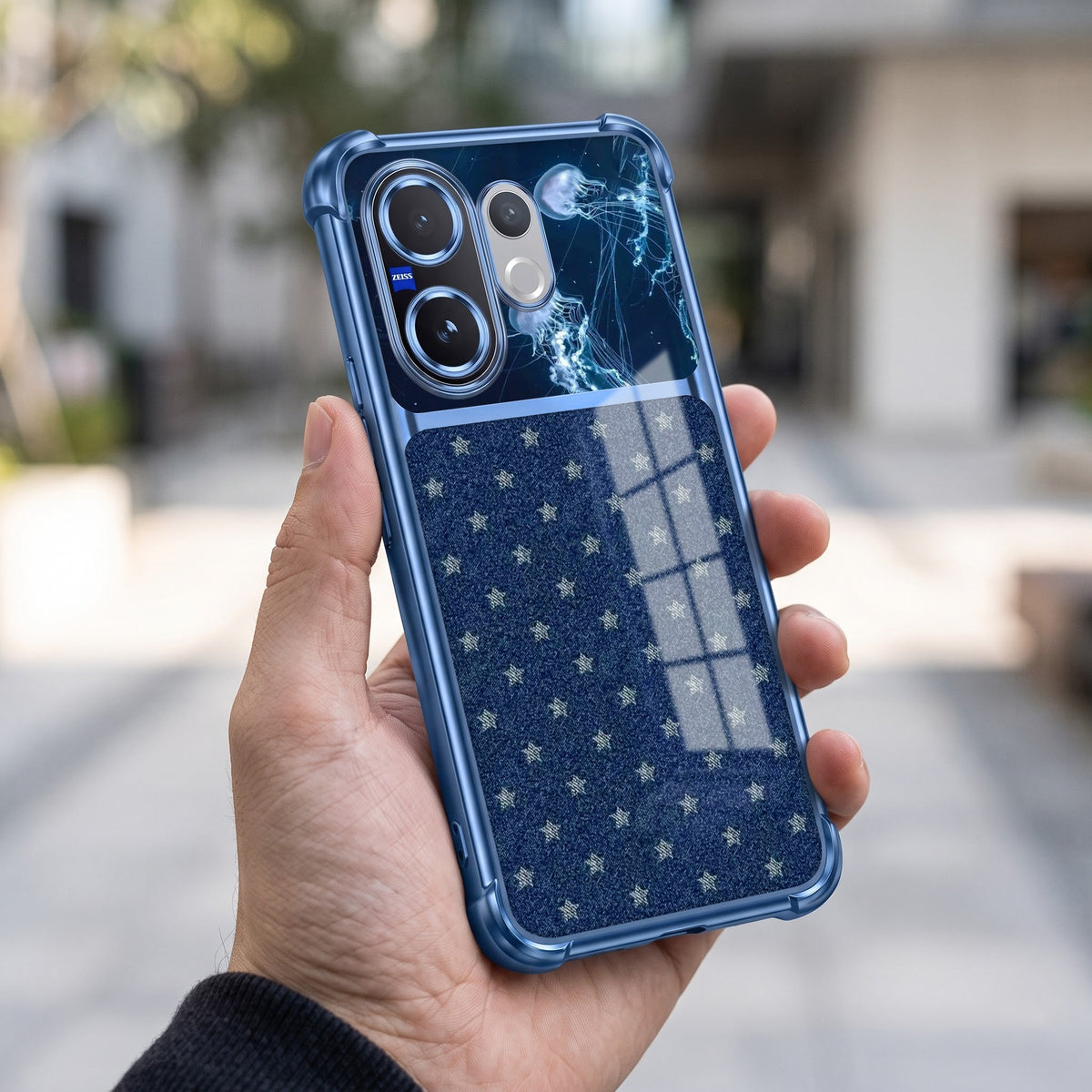 Vivo V60 5G Galaxy Stars Dual-Tone Transparent Airbags Case