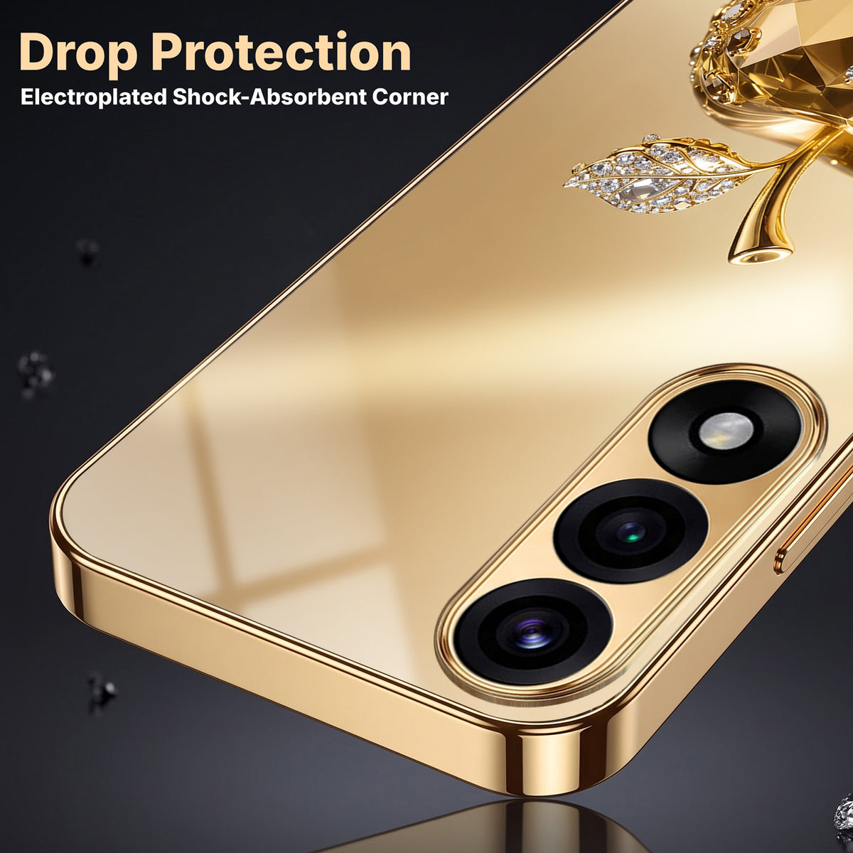 Oneplus Nord 5 5G Golden Apple Gold Electroplated Glass Phone Back Case