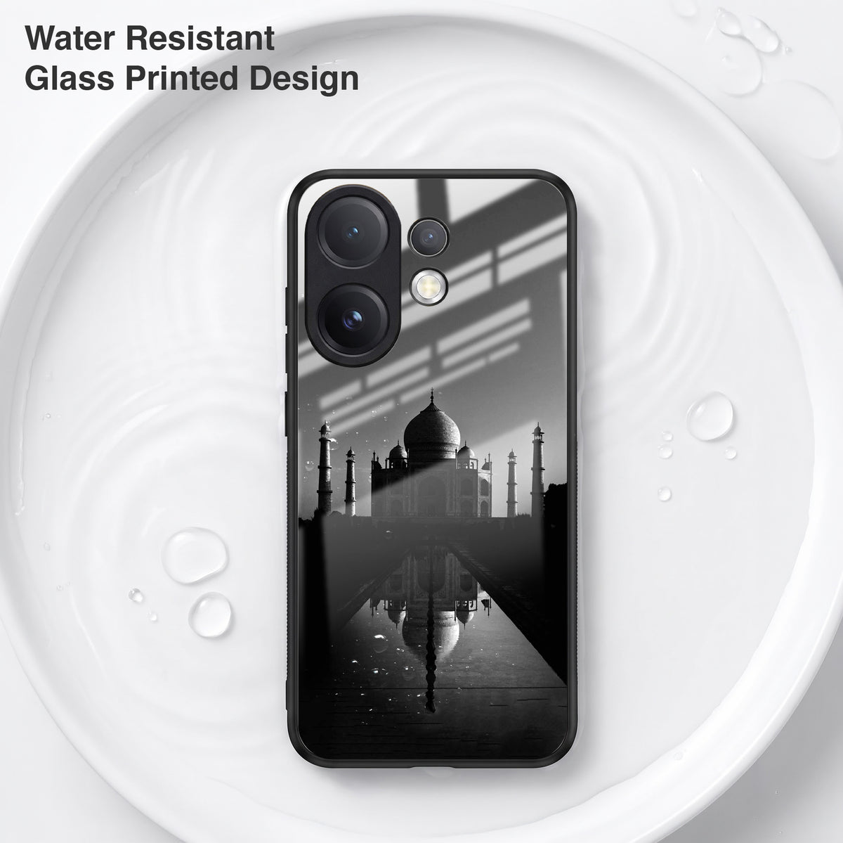 Vivo V60 5G Premium Acrylic Shockproof Glass Back Case (Taj Mahal)