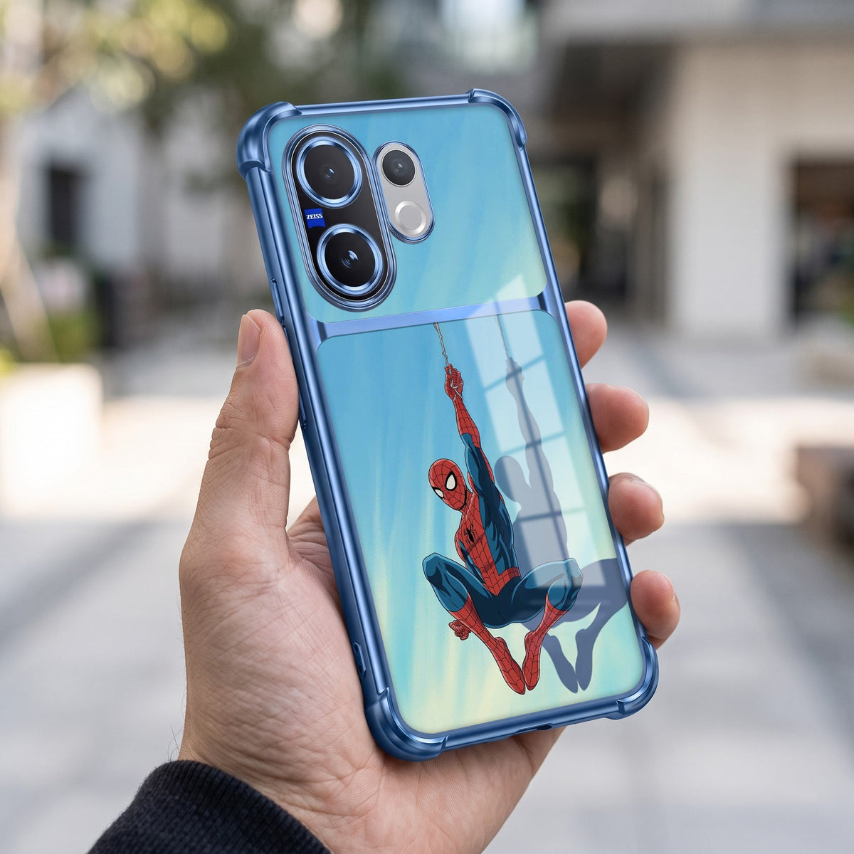 Vivo V60 5G Spiderman Dual-Tone Transparent Airbags Case