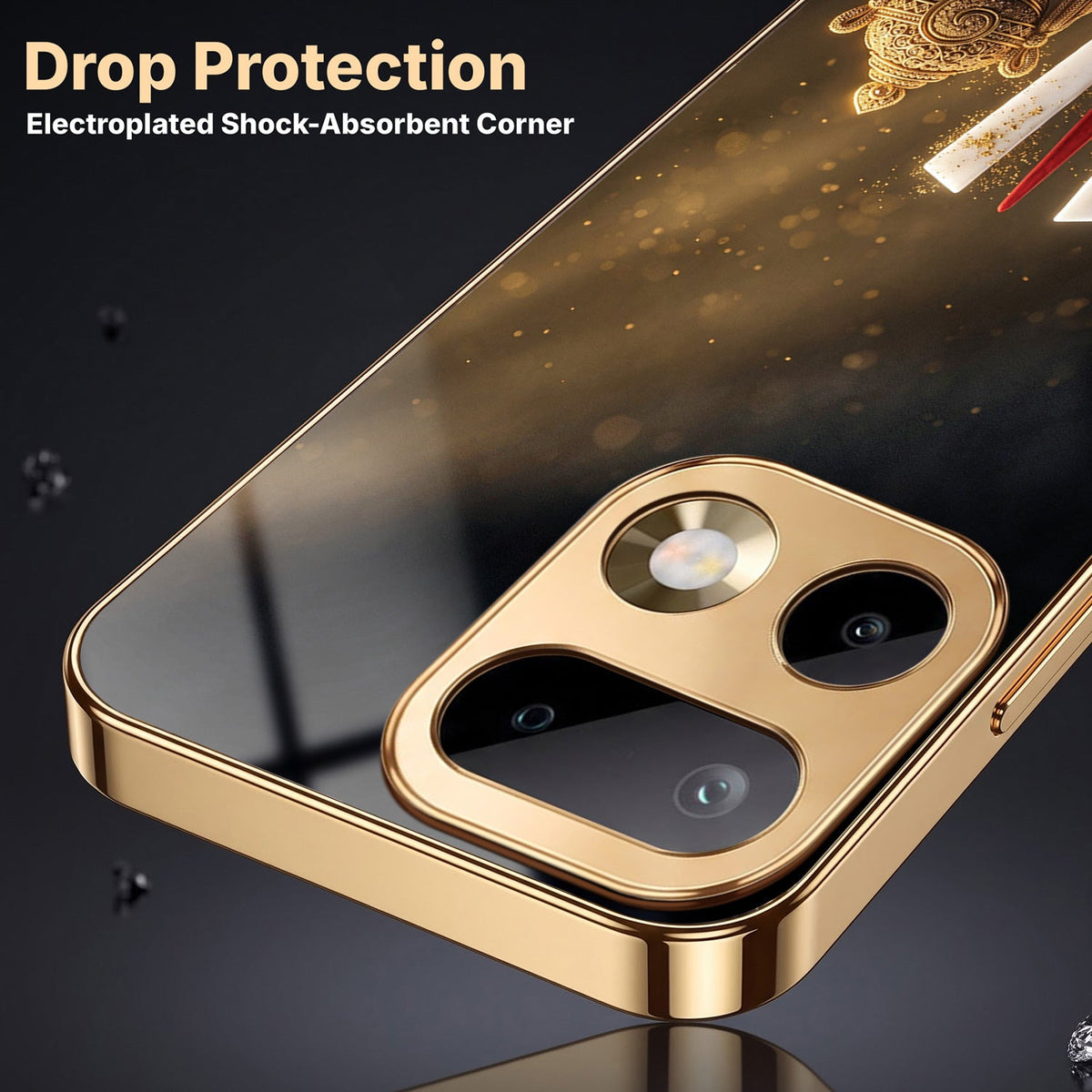 Realme 16 Pro+ 5G Royal Heritage Edition Gold Electroplated Glass Phone Back Case