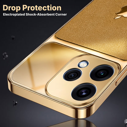 Oppo Reno 15 5G Royal Touch Apple Gold Electroplated Glass Phone Back Case