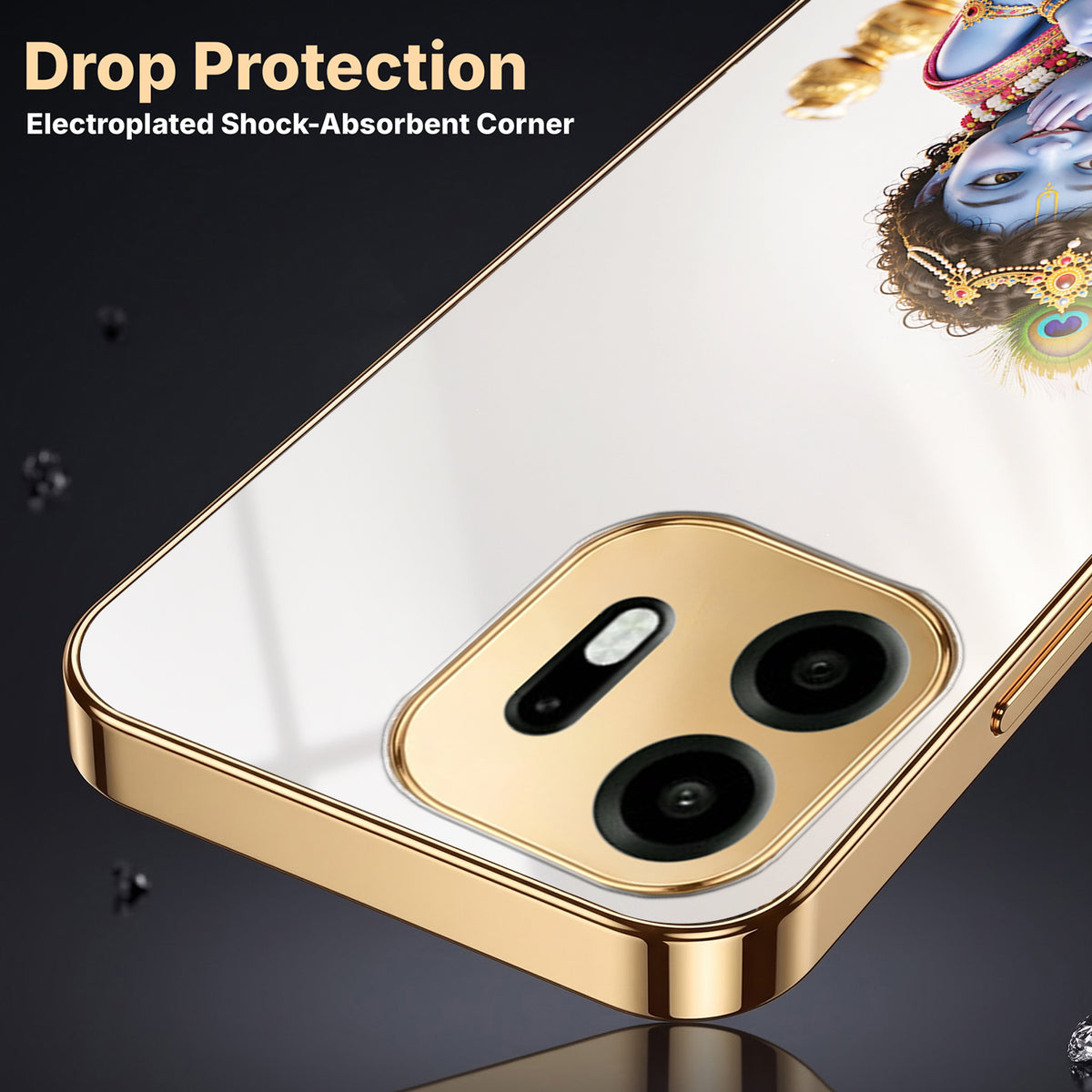 OnePlus N6 5G Bal Krishna Blessings Gold Electroplated Glass Phone Back Case