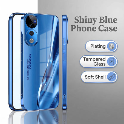 Vivo V40 Pro 5G Luxury Infinity Energy Blue Electroplated Glass Phone Back Case