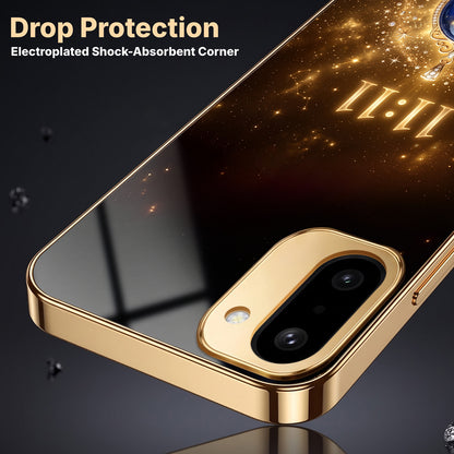 OnePlus 15R 5G God’s Plan Evil Eye Gold Electroplated Glass Phone Back Case