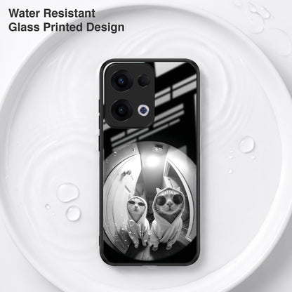 Oppo Reno 13 5G Premium Acrylic Shockproof Glass Back Case (Purrfect Duo)