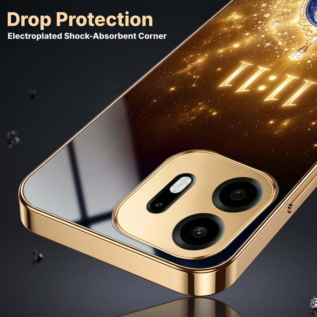 OnePlus N6 5G God’s Plan Evil Eye Gold Electroplated Glass Phone Back Case