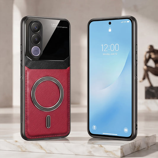 Vivo V70 FE 5G Premium Magsafe Magnetic Leather Lens Protective Case