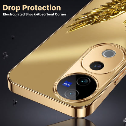 Vivo V40 Pro 5G Golden Eagle Gold Electroplated Glass Phone Back Case