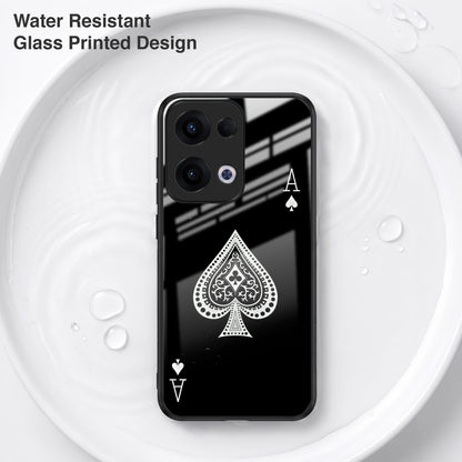 Oppo Reno 13 5G Premium Acrylic Shockproof Glass Back Case (Black Ace)
