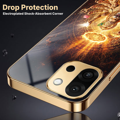 OnePlus 13s 5G Lord Narasimha Gold Electroplated Glass Phone Back Case