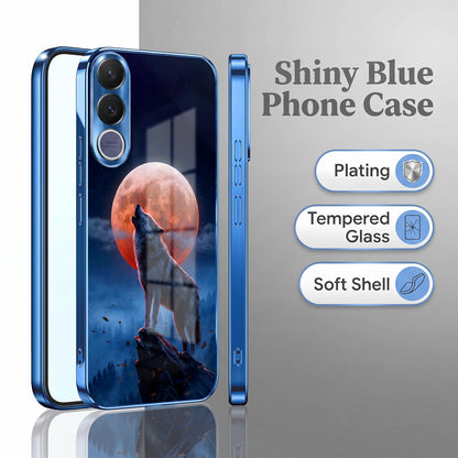 Vivo V70 FE 5G Lunar Wolf Blue Electroplated Glass Phone Back Case