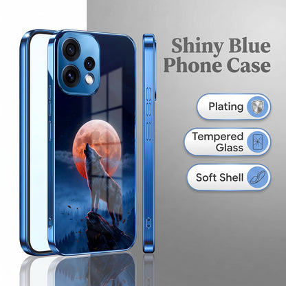 Oppo Reno 15 5G Lunar Wolf Blue Electroplated Glass Phone Back Case