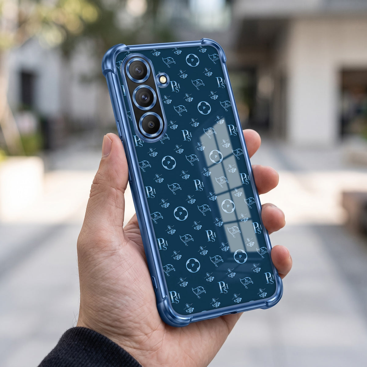 Samsung Galaxy A36 5G Luxury Monogram Blue Airbags Printed Back Case