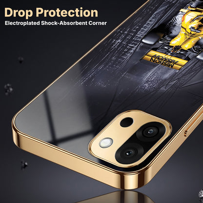 OnePlus 13s 5G F1 Racing Car Gold Electroplated Glass Phone Back Case