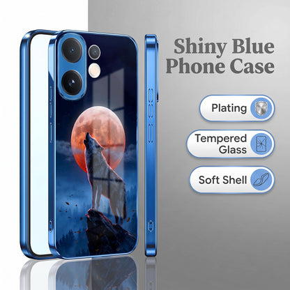 Vivo V60 5G Lunar Wolf Blue Electroplated Glass Phone Back Case