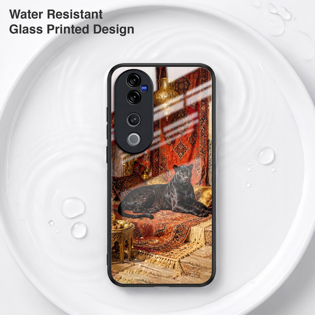 Vivo V40 Pro 5G Royal Black Panther Acrylic Glass Back Case