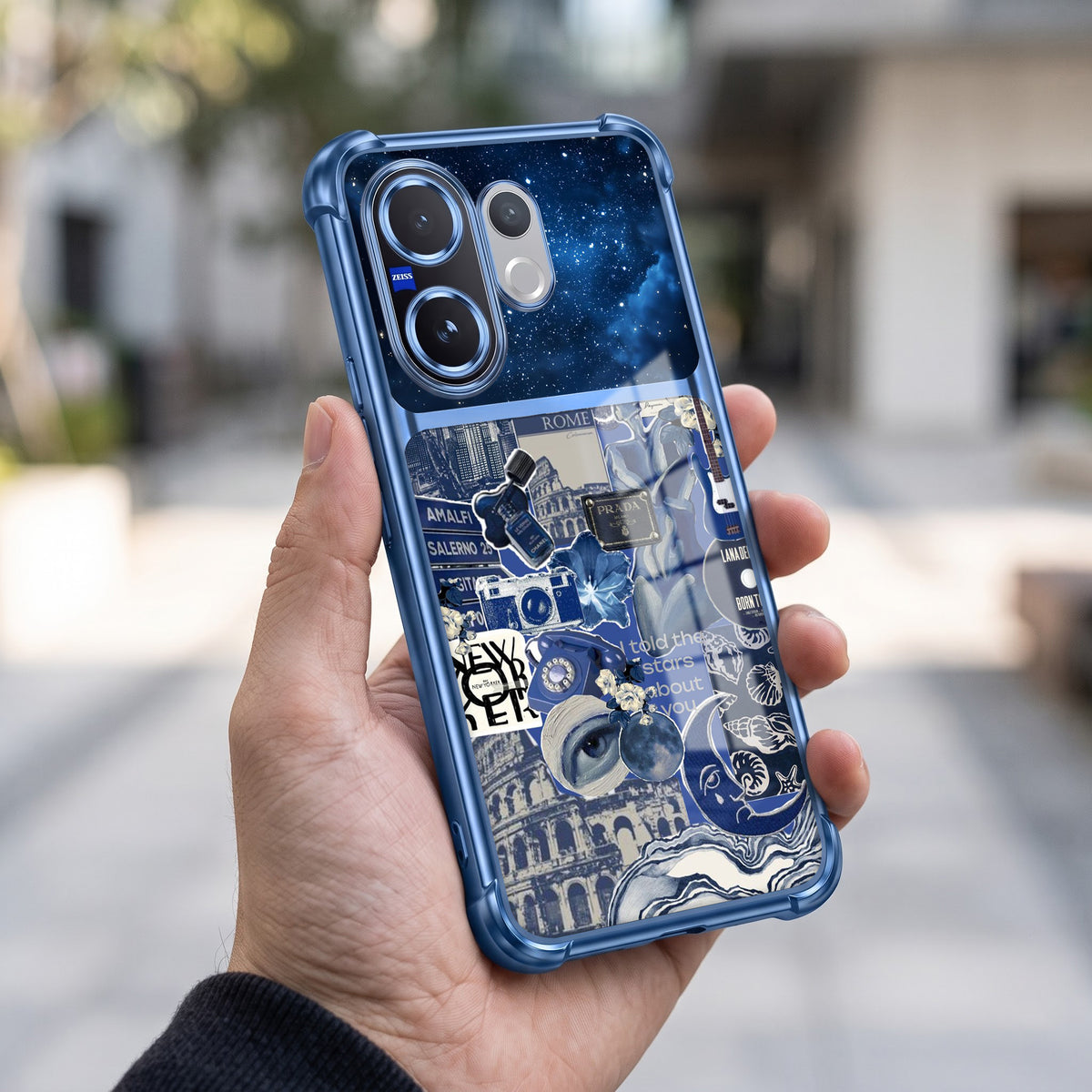 Vivo V60 5G Cosmic Vintage Dual-Tone Transparent Airbags Case