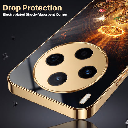 Vivo X300 5G Lord Narasimha Gold Electroplated Glass Phone Back Case