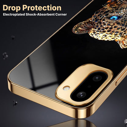 OnePlus 15R 5G Panther Gold Electroplated Glass Phone Back Case