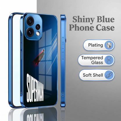 Oppo Reno 15 5G Superman Blue Electroplated Glass Phone Back Case
