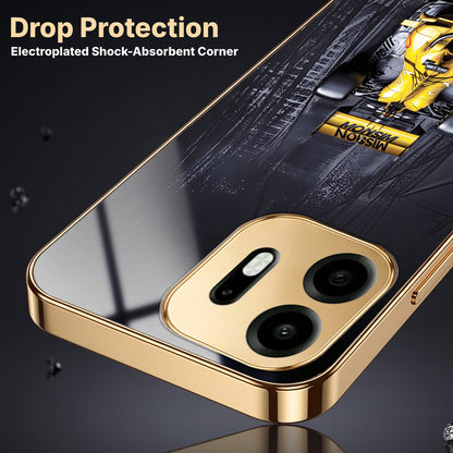 OnePlus N6 5G F1 Racing Car Gold Electroplated Glass Phone Back Case